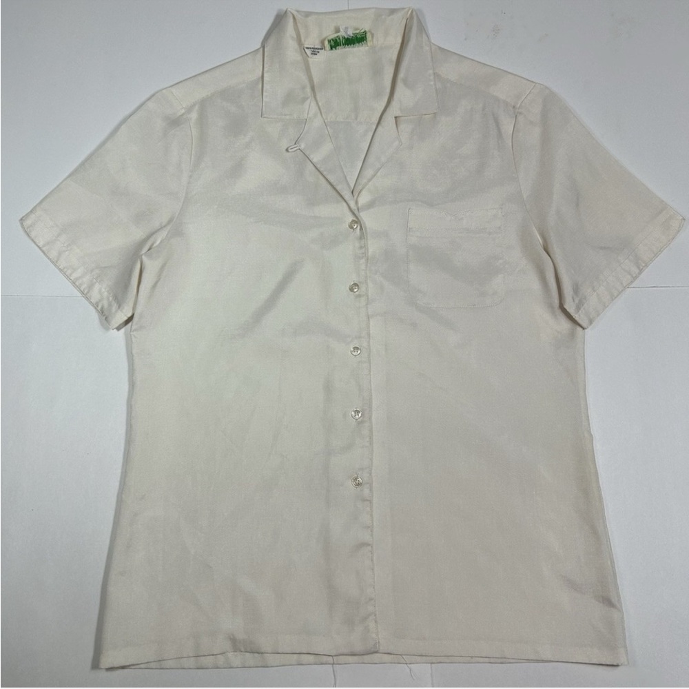 Lady Manhattan 1950s Silkhana Classic White Short Sleeve - Picture 3 of 7